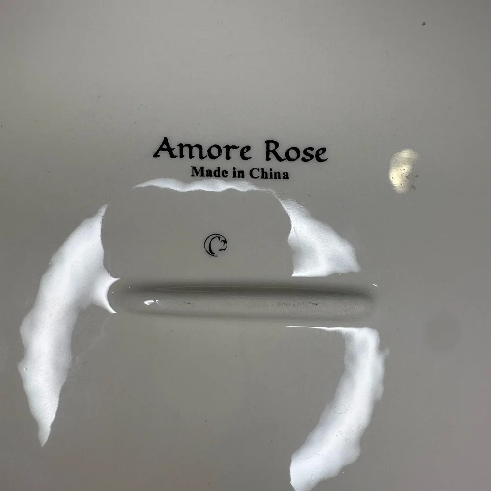 Amore Rose Vintage Inspired Pink Rose‎ Ceramic Platter French Country Decor